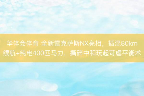华体会体育 全新雷克萨斯NX亮相，插混80km续航+纯电400匹马力，撕碎中和玩起苛虐平衡术