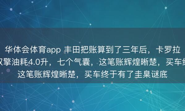 华体会体育app 丰田把账算到了三年后，卡罗拉保值率61.3%，双擎油耗4.0升，七个气囊，这笔账辉煌晰楚，买车终于有了圭臬谜底