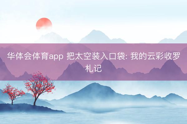 华体会体育app 把太空装入口袋: 我的云彩收罗札记